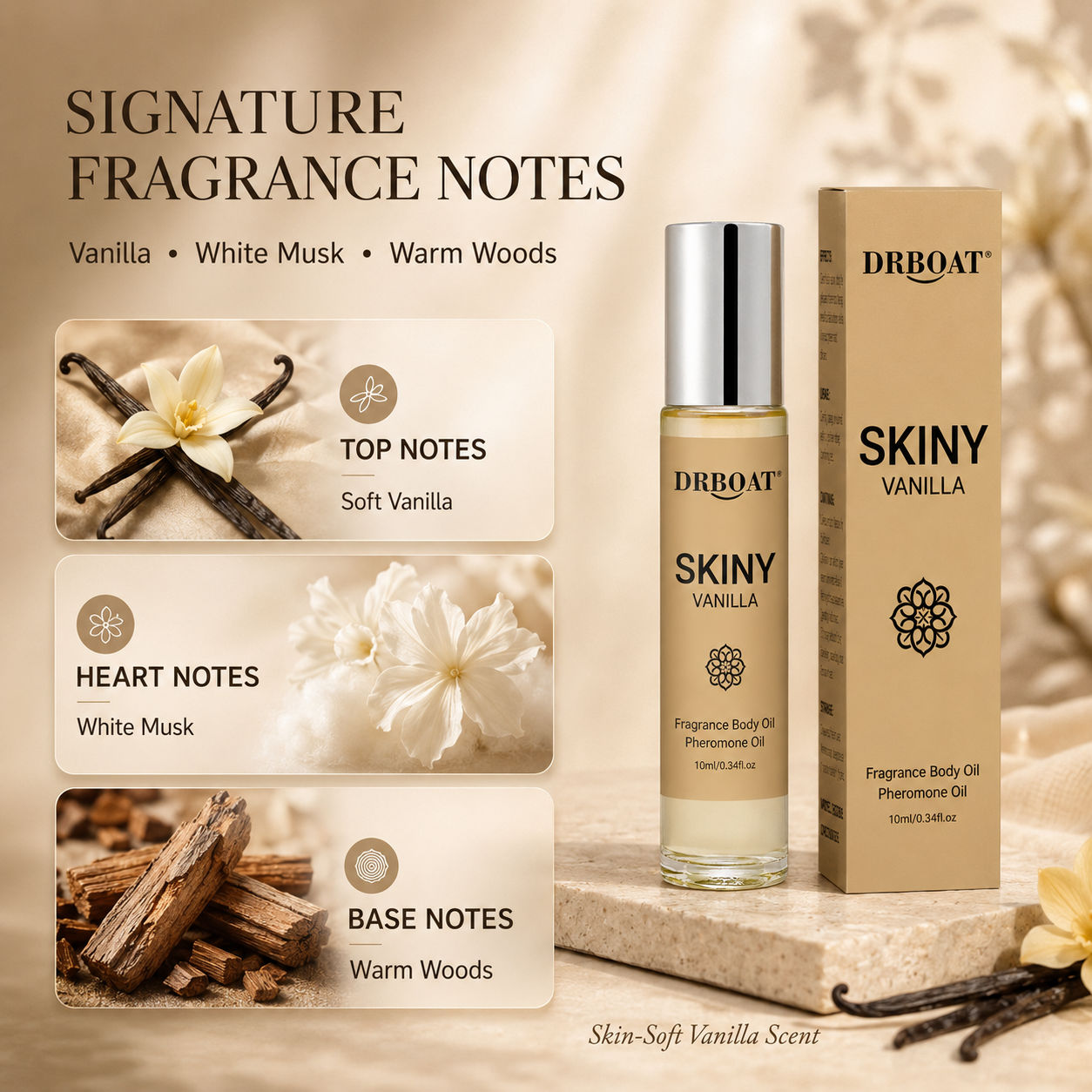 メンズ用ロールオンフレグランスオイル。肌に優しく、バニラとホ - Perfume Fragrance Oil のレビューと価格