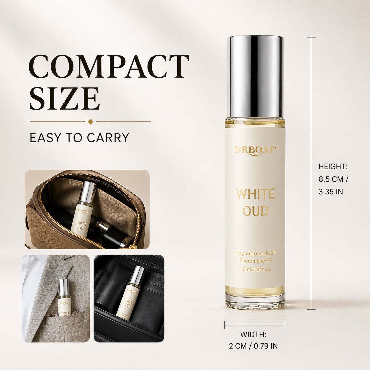 メンズ用ロールオン香水オイル、フレッシュな柑橘系と白檀の香り - Perfume Fragrance Oil のレビューと価格