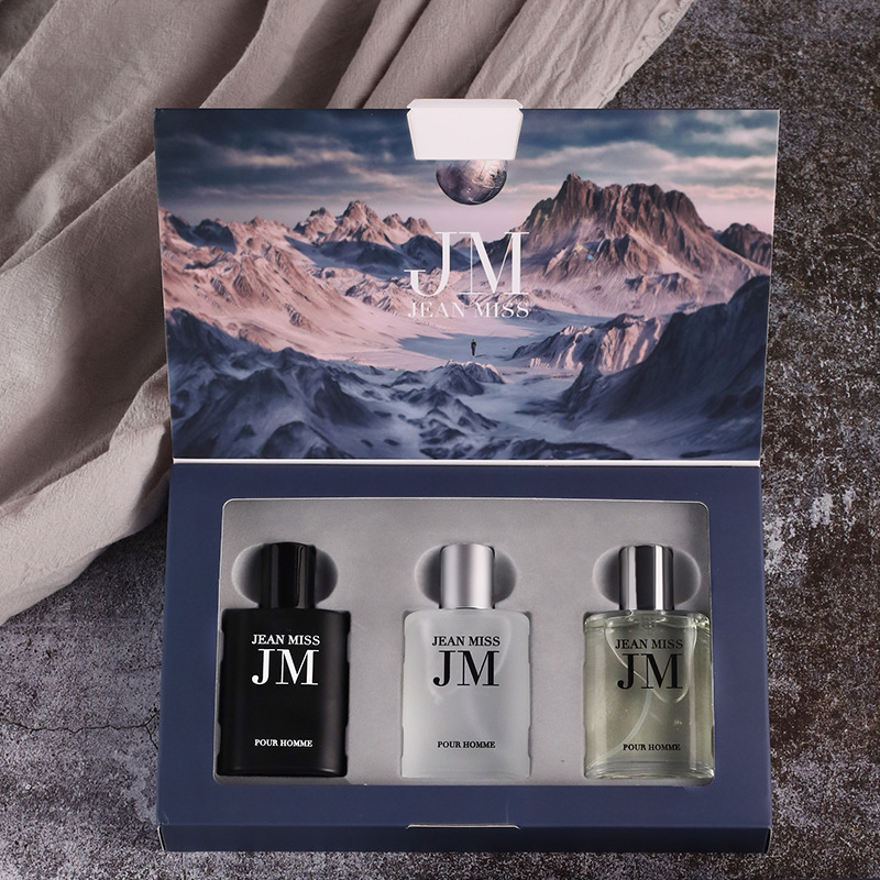 男性用オードトワレコロンギフトセット3個、エンボス加工のスク - Perfume Alcohol Fragrance のレビューと価格